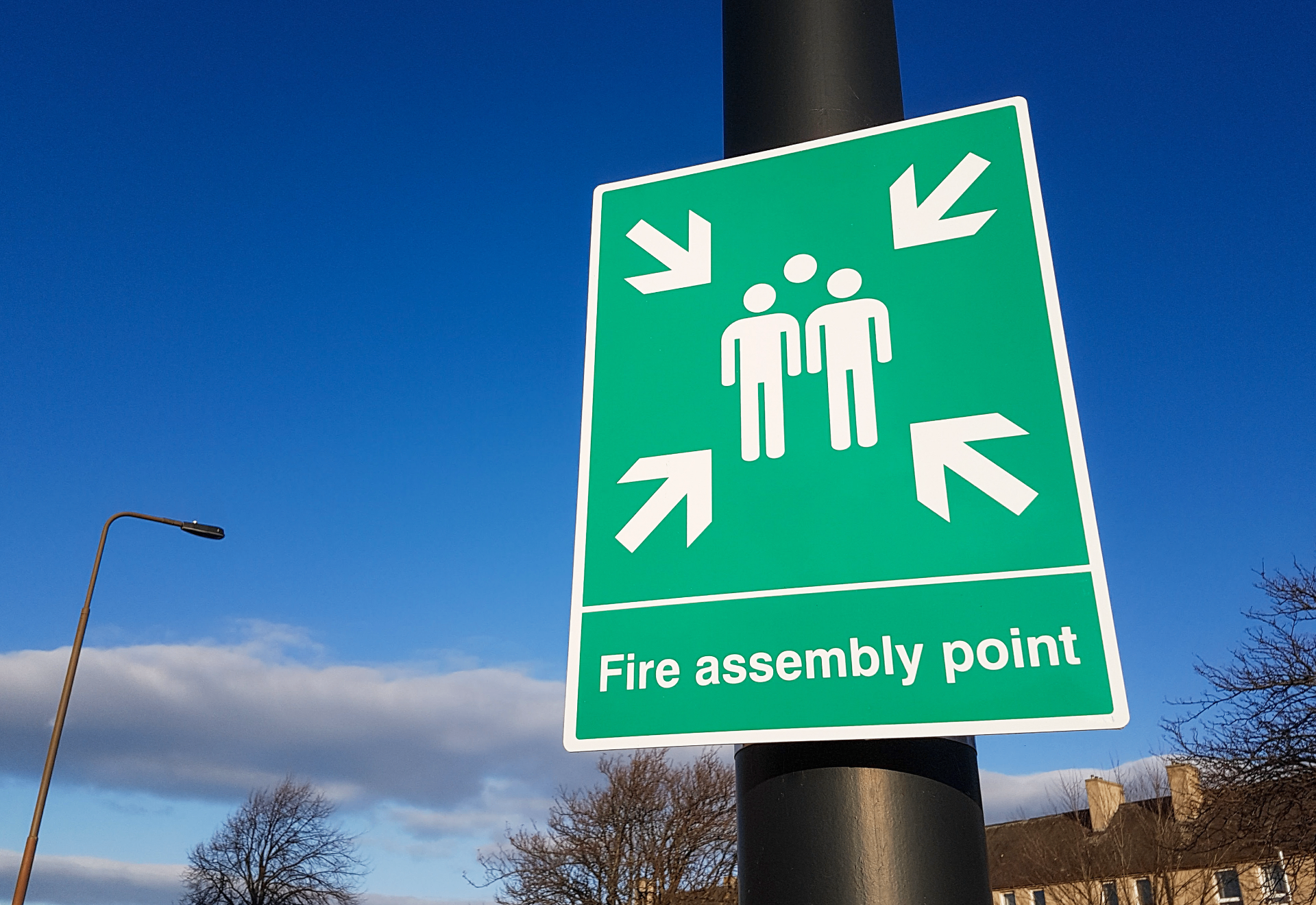 Fire assembly point signage